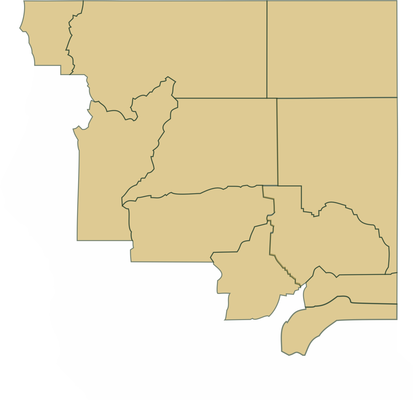 Map of NoRTEC's 11-county service area in Northern California